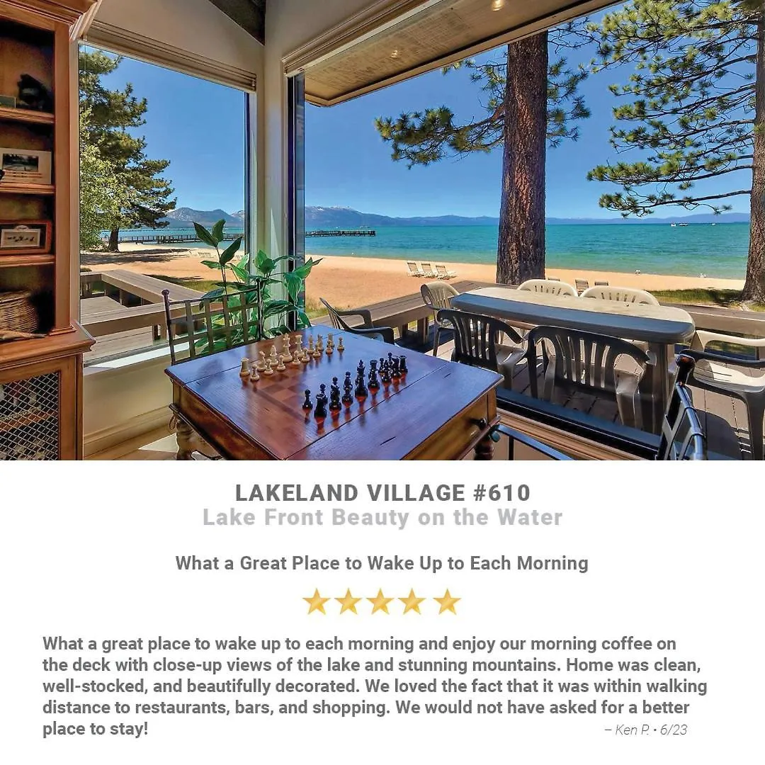 Lakeland Village 610 Lakefront Beauty On Water サウス・レイクタホ ヴィラ